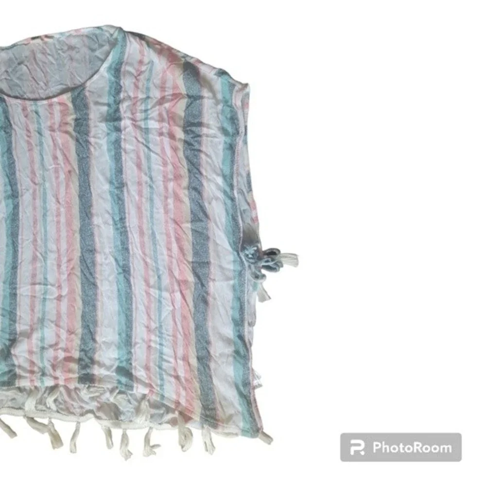 Roxy Make Your Soul Striped Poncho Cover-Up - S